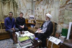 جانب من لقاء وفد اليونسيف مع الشيخ عبد المهدي الكربلائي